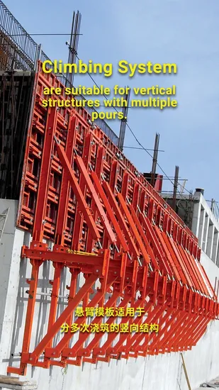 Fineform Customized Steel Frame Adjustable Cantilever Climbing Formwork for High Building Wall Bridge Dam Construction 